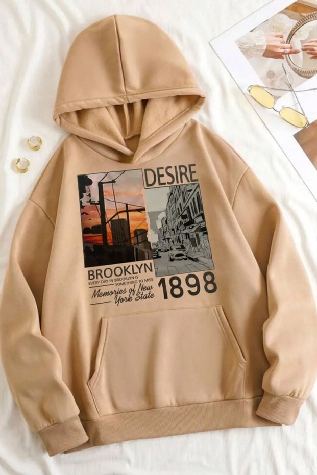 Unisex Desire Brooklyn Printed Oversize Sweatshirt