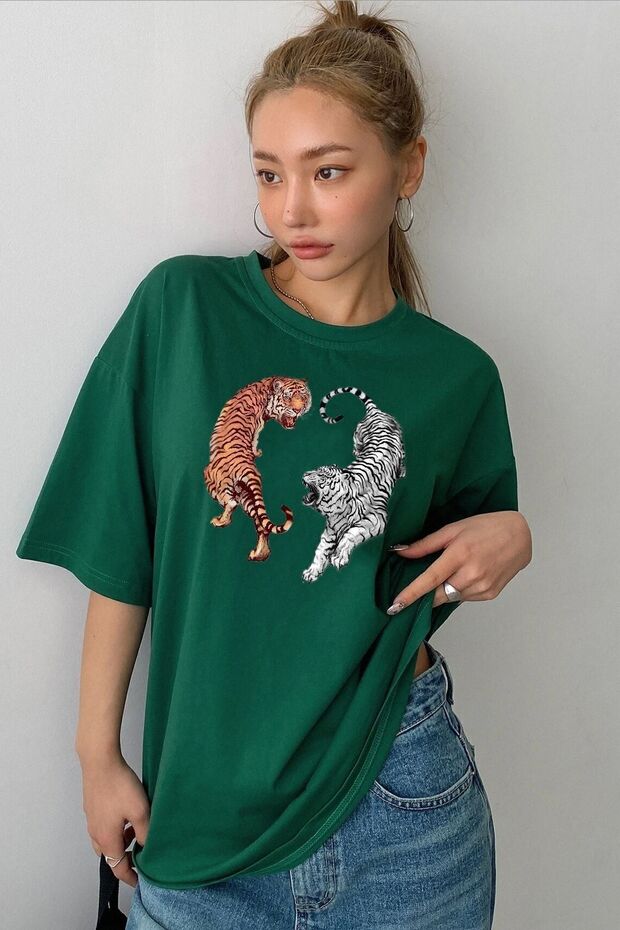 Unisex Tiger Printed T-shirt
