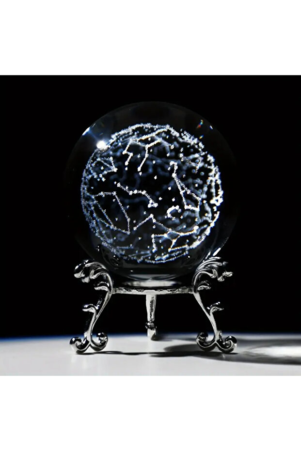 star 1-Star Linked Constellation Engraved Crystal Decorative Ball, Paper Weight, Feng Shui Glass, Gl