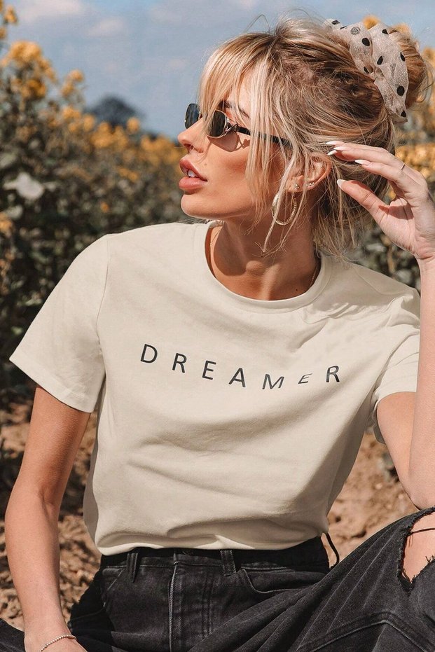 Unisex Dreamer Printed Oversize T-shirt