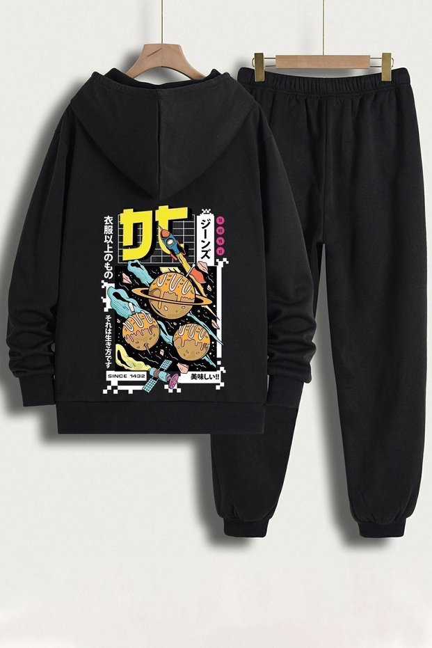 Unisex Tokoyaki Printed Tracksuit Set