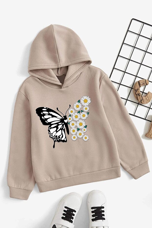 Daisy Butterfly Printed Boys - Girls Comfortable Fit Sweatshirt