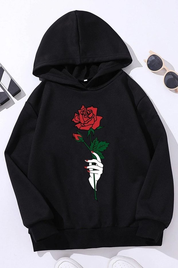 Kids Rose Printed Sweatshirt