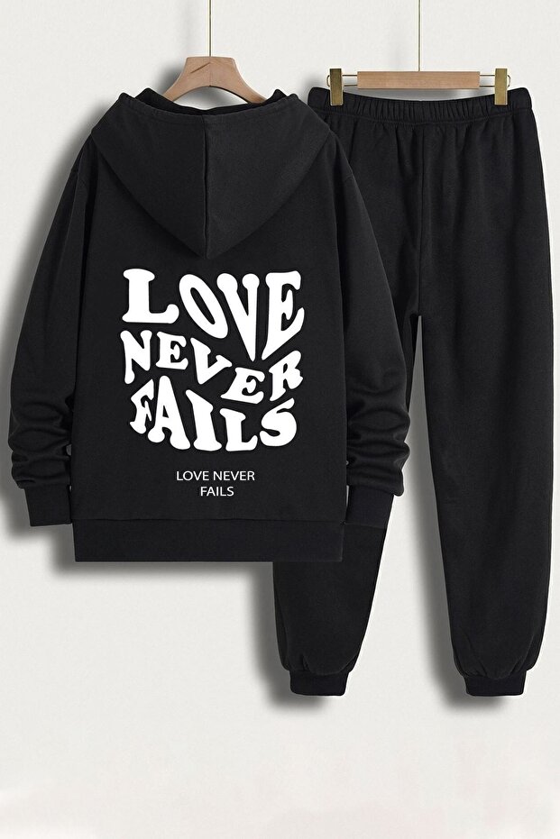 Unisex Love Never Fails Printed Tracksuit Set