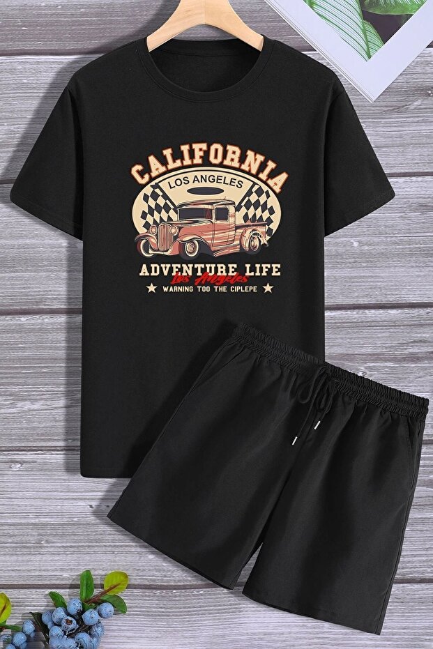 California Shorts T-shirt Tracksuit Set