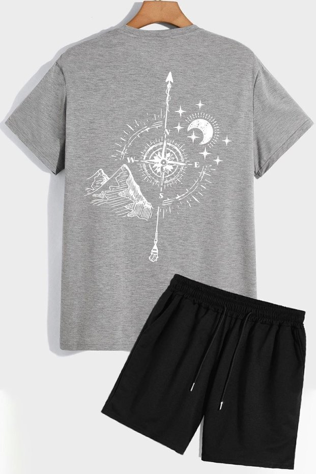 Compass Shorts T-shirt Tracksuit Set