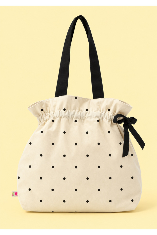 Polka Dot Drawstring Detailed Cloth Bag