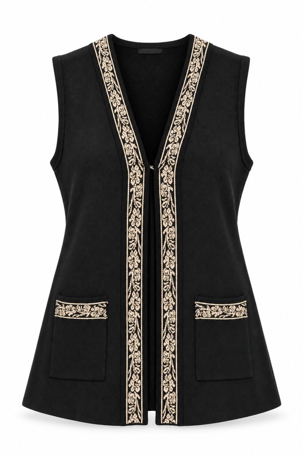 Women's Middle Age and Above Steel Knit Cold Yarn Mother Knitwear Vest 1160