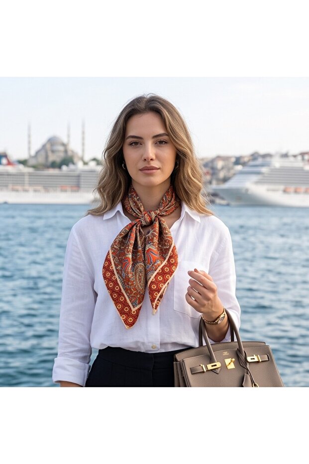 Nostalji̇ Esi̇nti̇si̇ Pattern 55X55Cm Bandana/Scarf