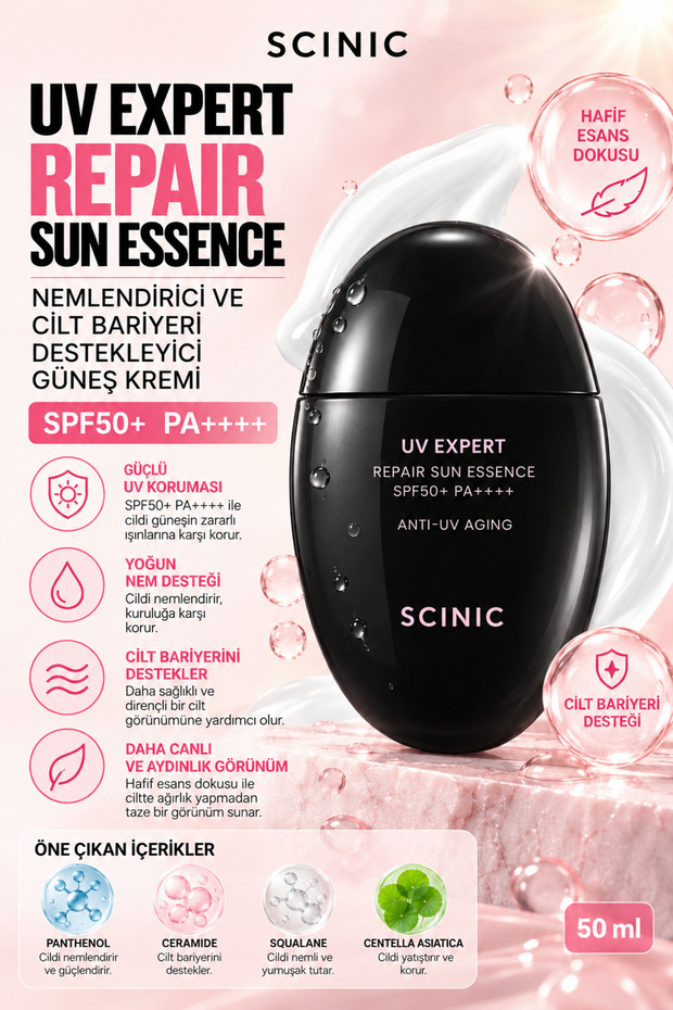 Uv Expert Repair Sun Essence Spf50+ Pa++++ Moisturizing Skin Barrier Supporting Sunscreen 50ml