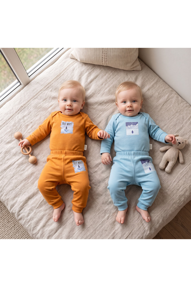 Penguin Patterned Bodysuit and Bottoms