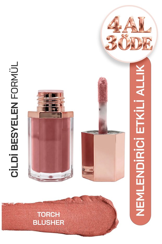 Torch Liquid Blush - Radiant Dusty Rose Shade, Vitamin E, Natural Radiance and Glow Effect