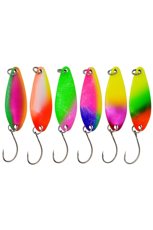5g 6pcs 5pcs Hardmetal fishing spoon bait 5g colorfull fake lure spinner fishing tackle wobbler ba