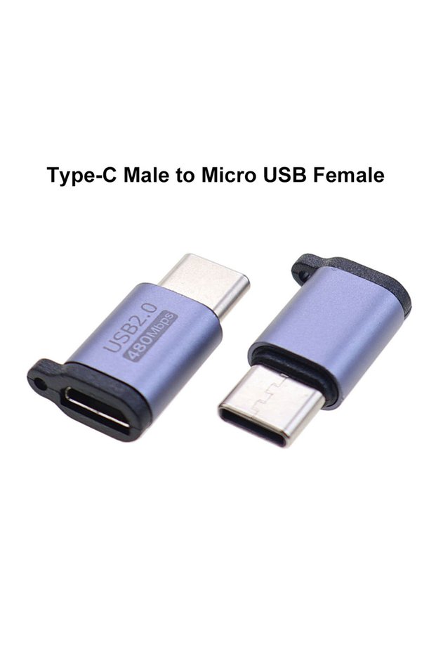B JCD 2pcs Micro USB Type C Female To Mini USB Type-C Micro USB Male Charging Adapter For Phone Tabl