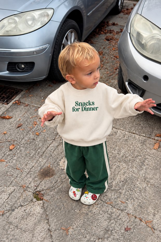 Boy's 100% Cotton Oversize 2-Piece Tracksuit Set with Chest Slogan