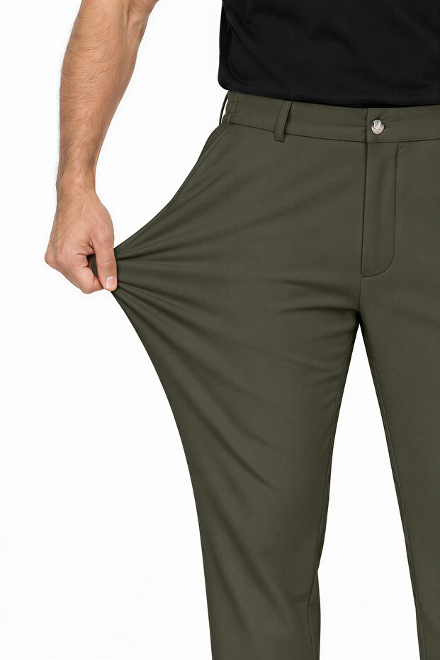Men's Flexon Ultra Flexible Relaxed Elastic Waist Jogger Pants Khaki M702-R0433-04