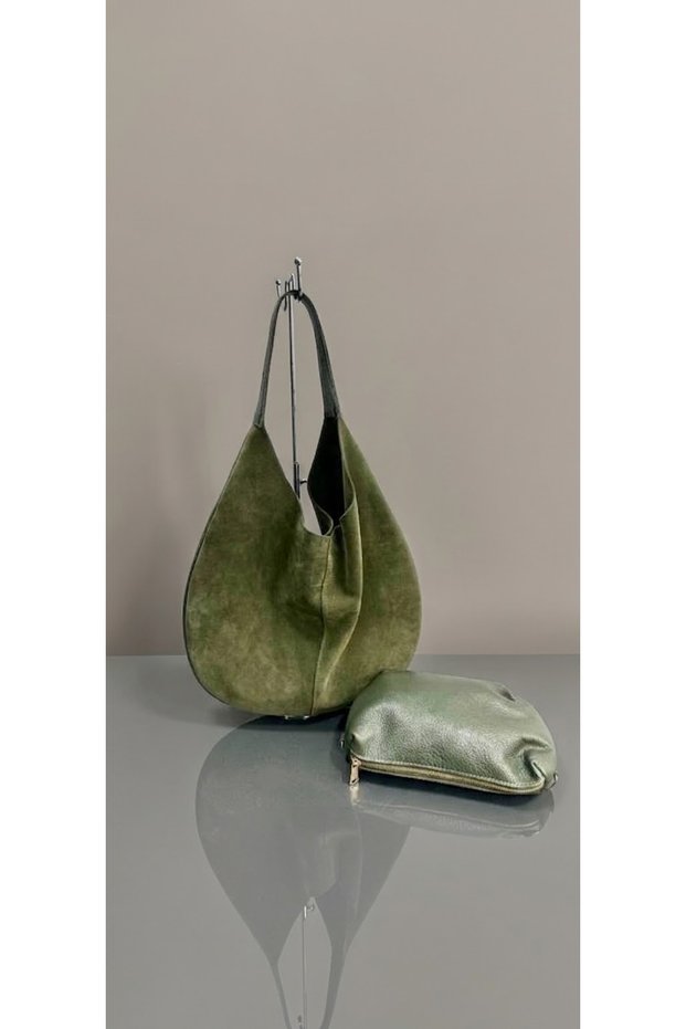 Mesbag Women's Bag Genuine Suede Leather with Puppy Bag