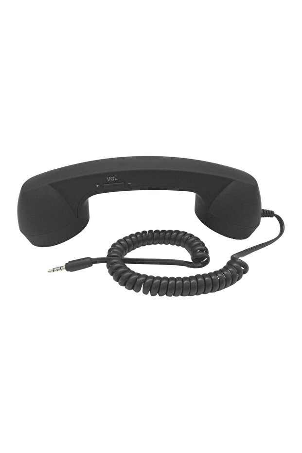 black Retro Telephone Handset 3.5mm Stylish Comfort Classic Radiation Proof Handset Receiver Mic Spe