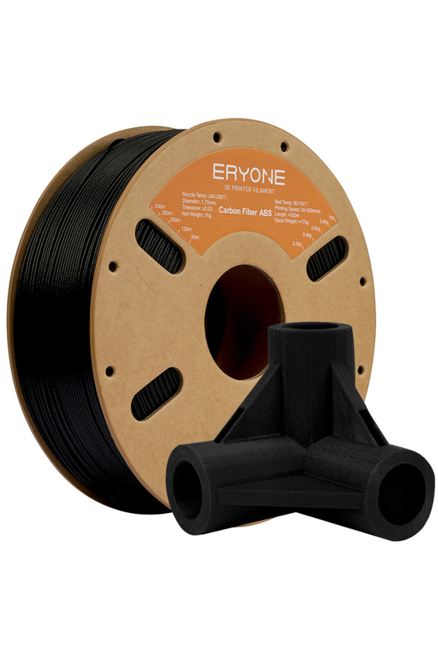 Black 1KG Eryone 1KG ABS Carbon Fiber Filament 1.75mm 3D Print,black,big sale abs-cf filament,1kg/sp