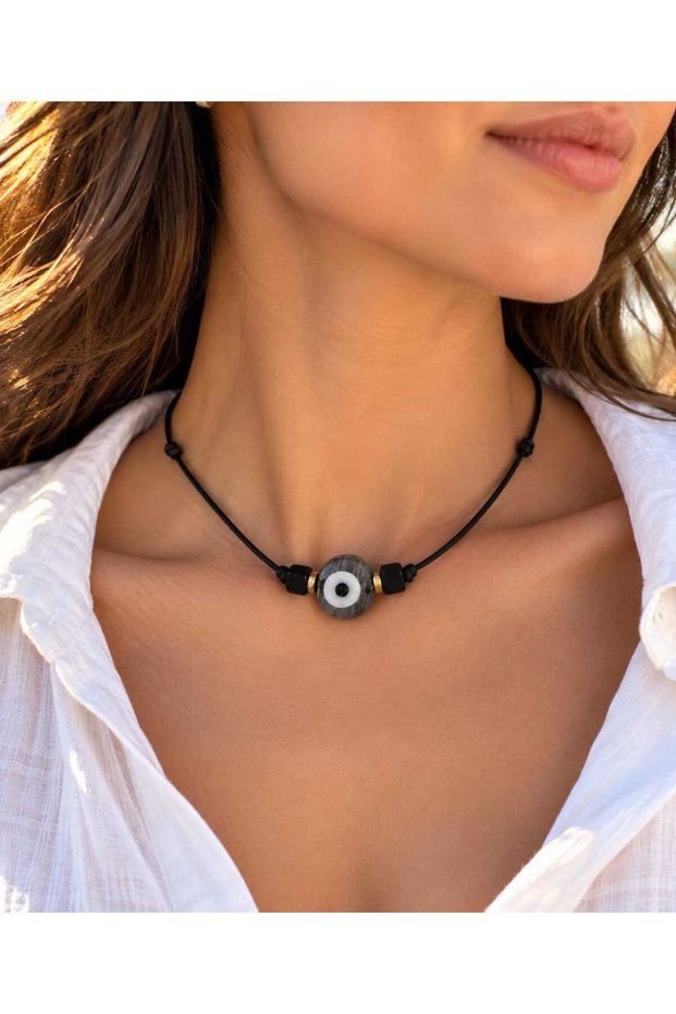Lale Handmade Evil Eye Beaded Short Long Adjustable Necklace