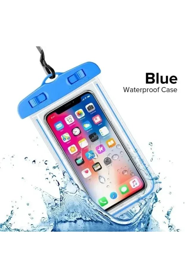 Blue Waterproof Phone Case Swimming Water Proof Bag Universal Underwater Phone Protector Pouch PV Co