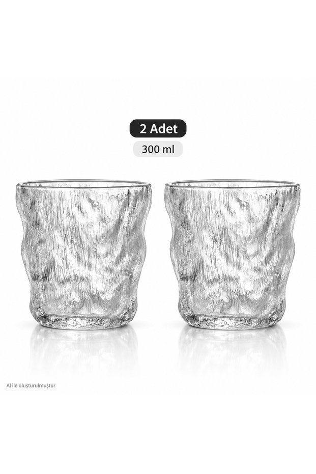 2 Pieces of 300ml. Iceland Glacier Glass Ice Water Glass, Cocktail Juice Coffee Presentation Glass