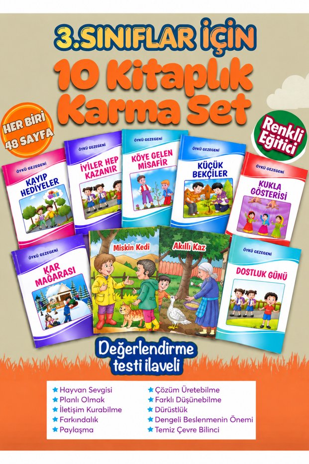 3.sınıflar Için Karma Çocuklara Okumayı Sevdiren 10'lu Süper Hikayeler