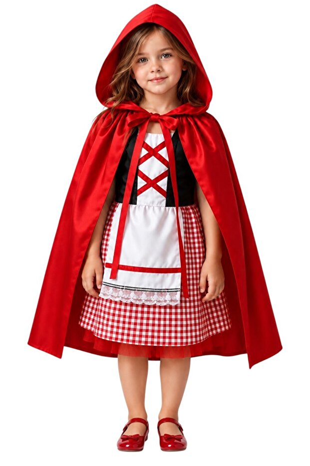 Little Red Riding Hood Costume with Plaid Skirt