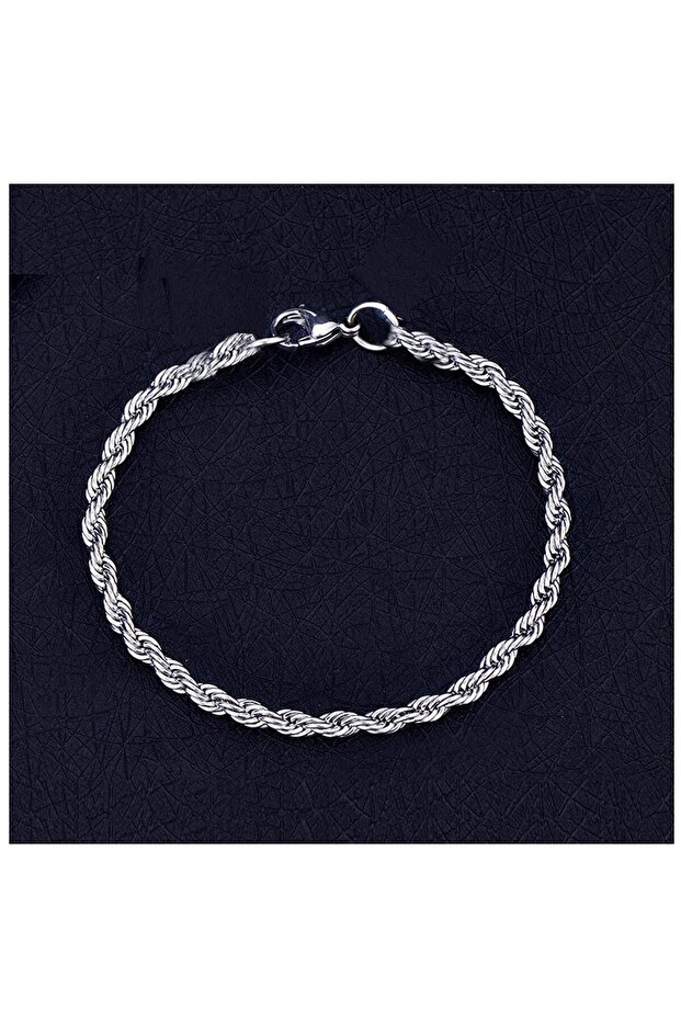 Stainless Steel Men's Twist Chain Bracelet