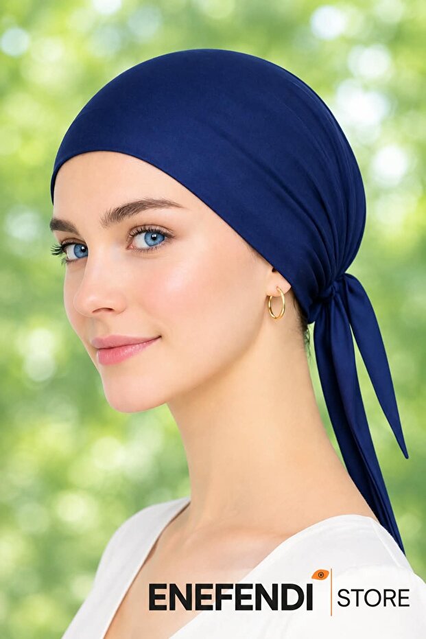 Silicone Flat Bonnet | Non-Slip Hijab Inner Bonnet — D Stitch-Free Navy Blue Comfortable and Stylish Use