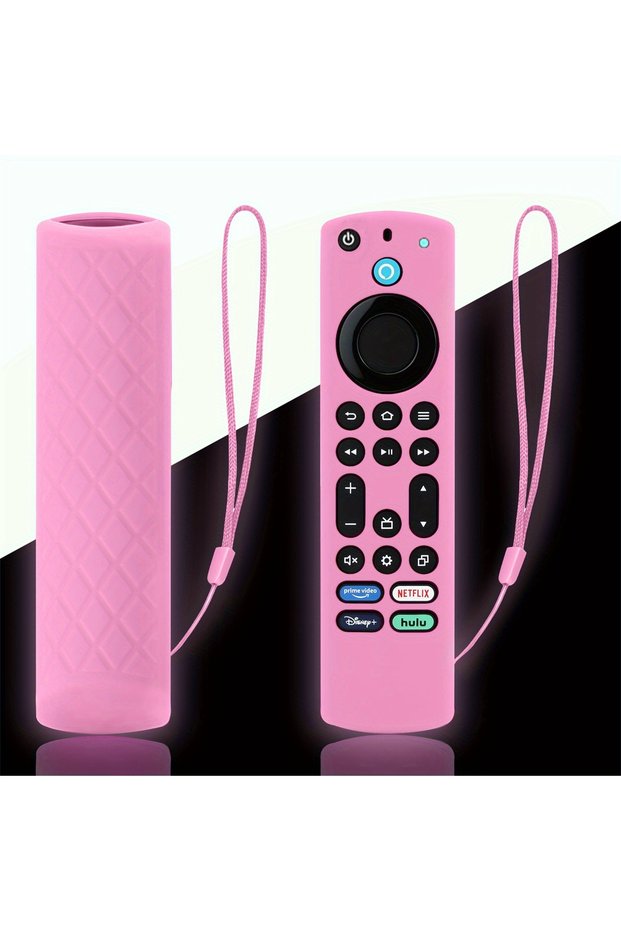 Luminous pink 1 Pack Glow In The Dark Silicone Remote Case for Fir TV Alexa Voice Remote, Fir TV Omn