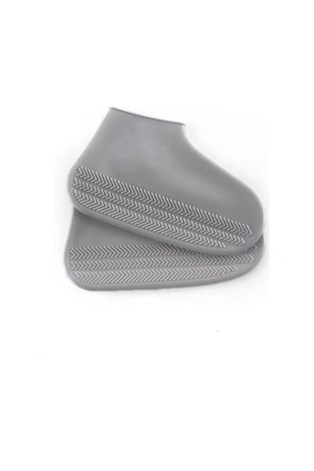 L 40-45 Dark Grey 2pcs Waterproof Non-slip Silicone Shoe High Elastic Wear-resistant Unisex Rain Boo