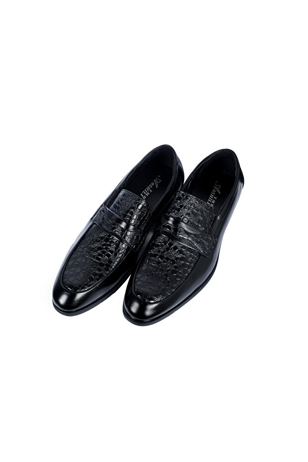 Men's formal slip on shoes black