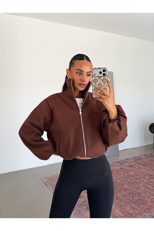 Kaşe Bomber Jacket - Brown