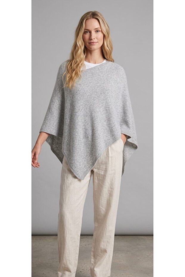 Winter Soft Stylish Women's Asymmetric Knitwear Cape Shawl Poncho Top