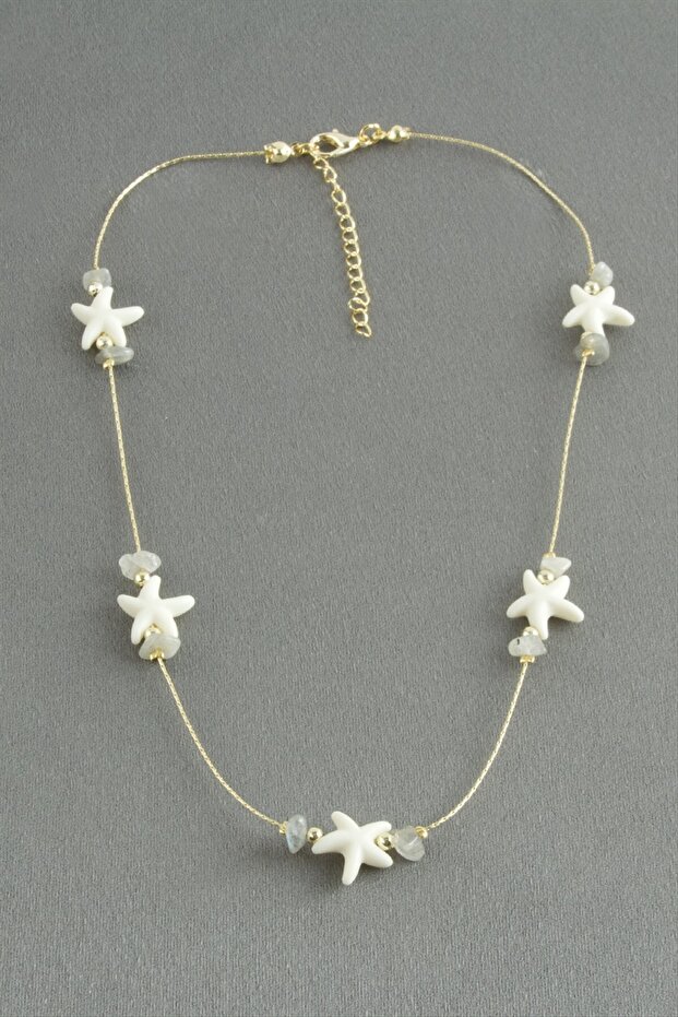 Starfish Cracked Natural Stone Necklace