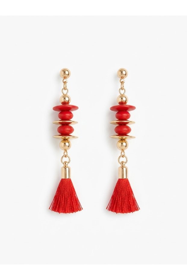 Women's Red Tassel Stylish Earring Set, Non-Tarnish, Stainless, Gift Boxed Women's Earrings