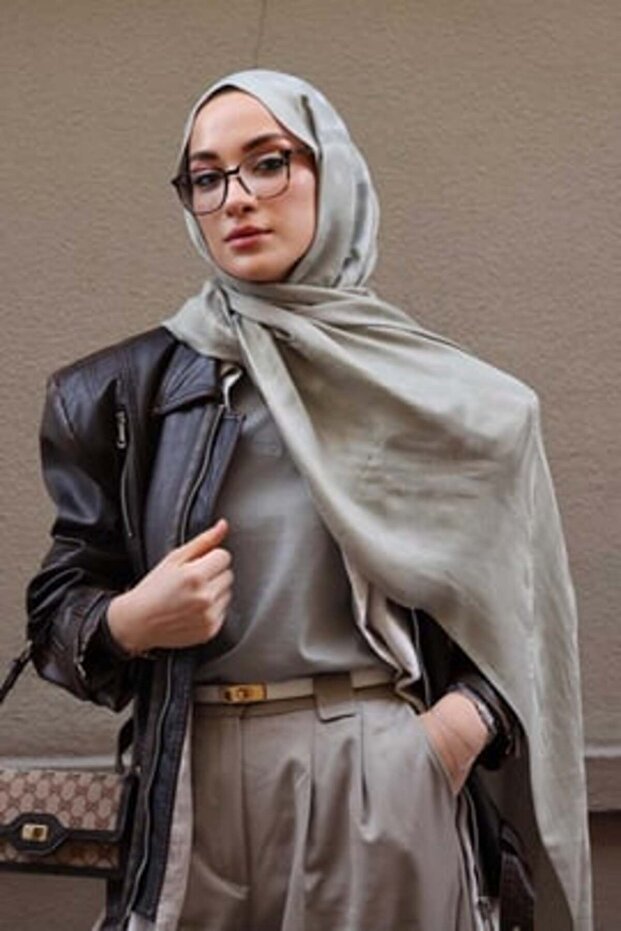 Hexagonal Diamond Gray Ramy Jacquard Shawl 70X200