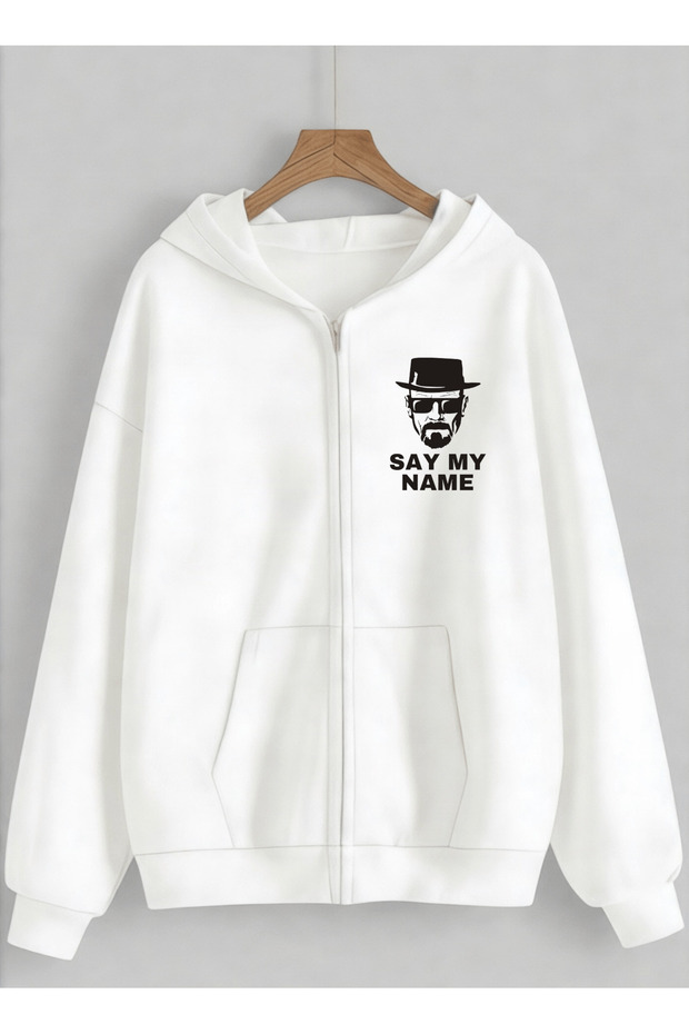 Breaking Bad Printed 3 Thread Combed Cotton Hooded Oversize Cardigan