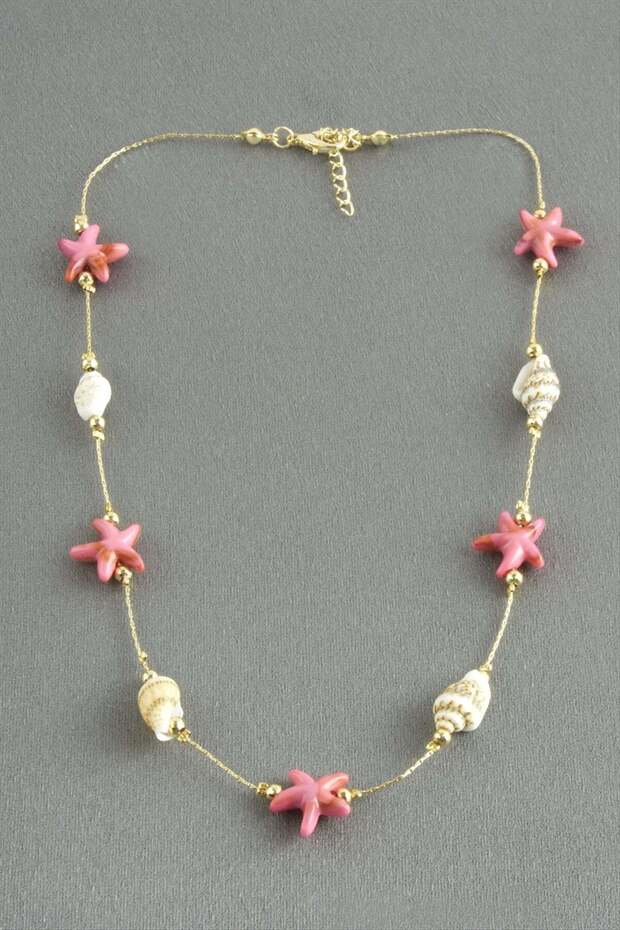 Starfish Seashell Natural Stone Necklace