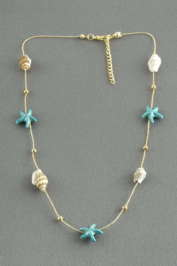 Starfish Seashell Natural Stone Necklace