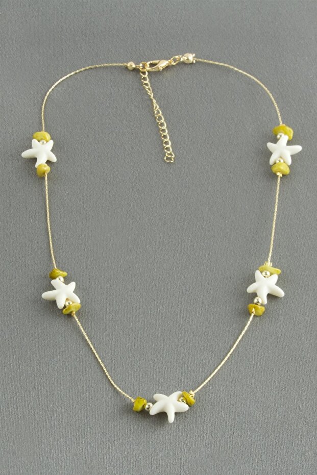 Starfish Cracked Natural Stone Necklace