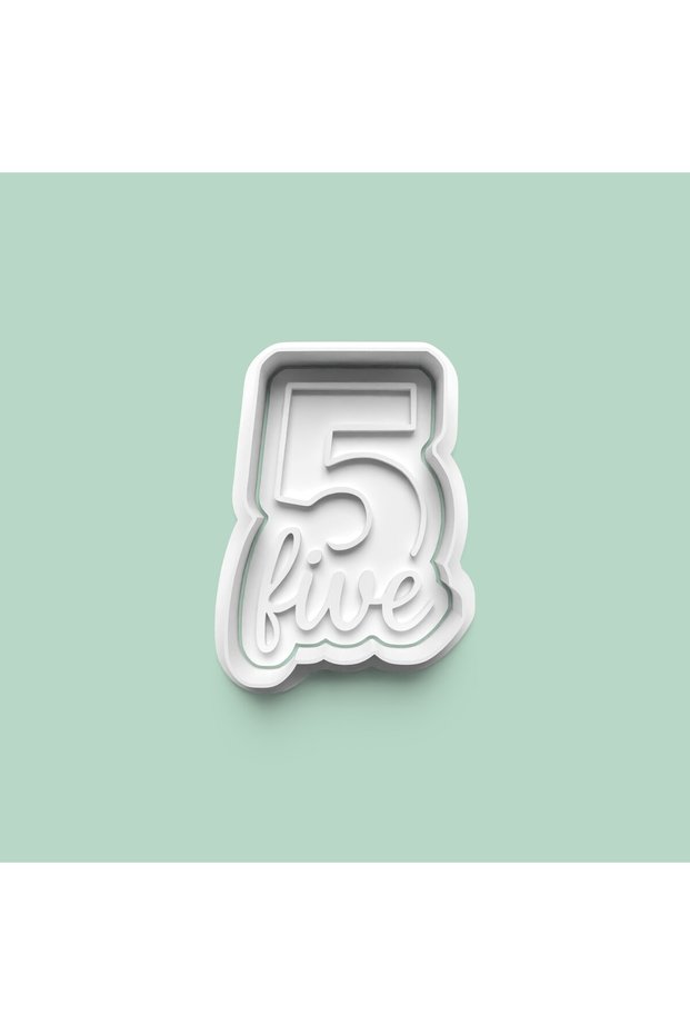 Quinquagenarian Birthday Five Number Cookie Mold and Sugar Paste Mold 1016-5