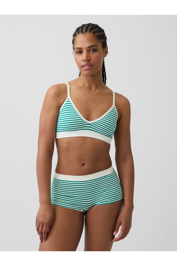 Kadın Yeşil Seamless Fitilli Triangle Bralet