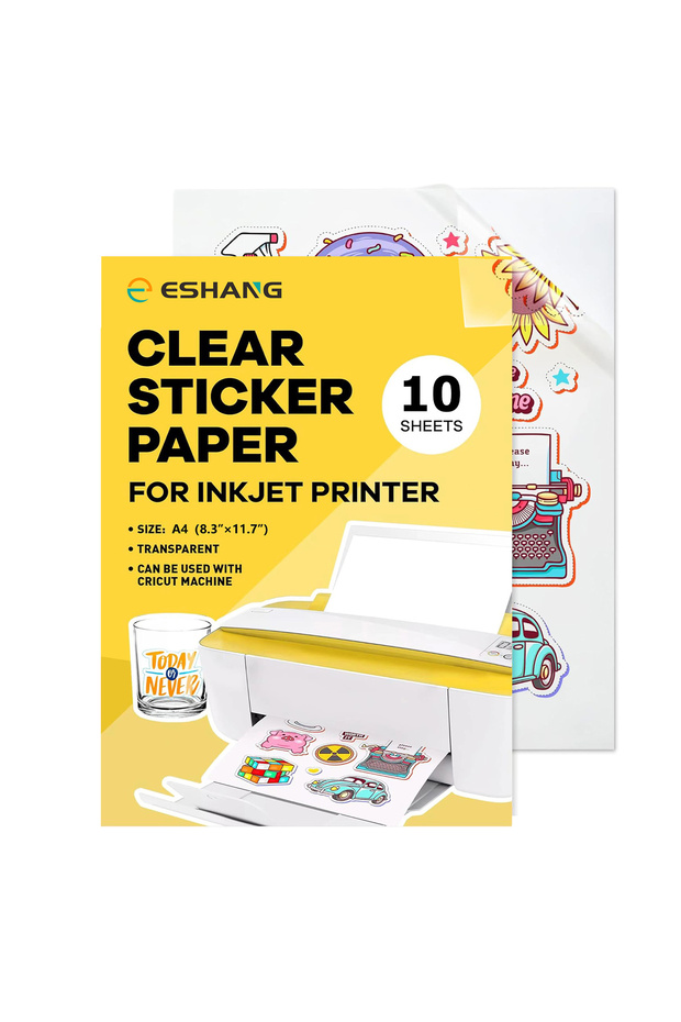 Clear A4 10pcs 10/20 Sheets A4 Clear Vinyl Sticker Paper Non Waterproof Compatible Inkjet Printing f