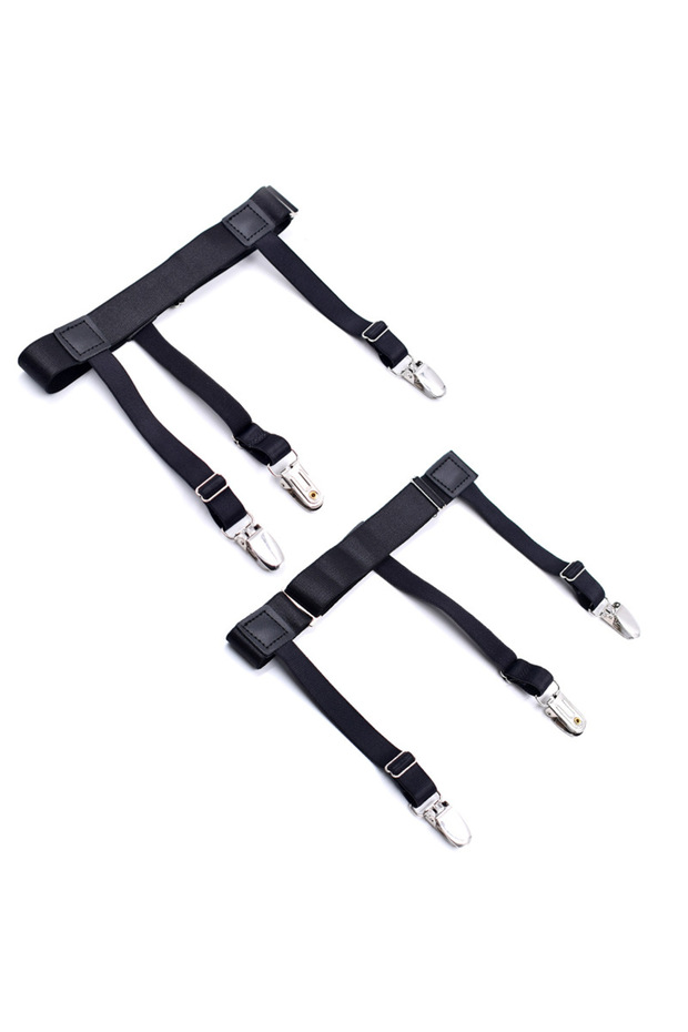 Style A Men's Shirt Stays Adjustable Elastic Shirt Tuckers Garters Shirt Holders with Non-Slip Locki