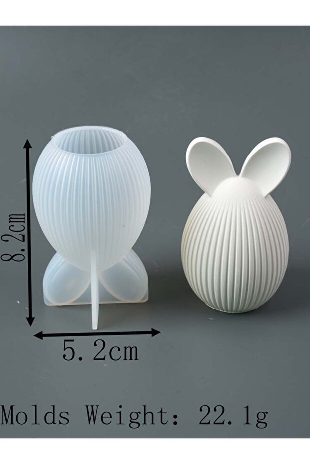 003 Easter Series Silicone Mold 3D Striped Egg Straight Ear Rabbit Gourd Diamond Pattern Bunny Scent