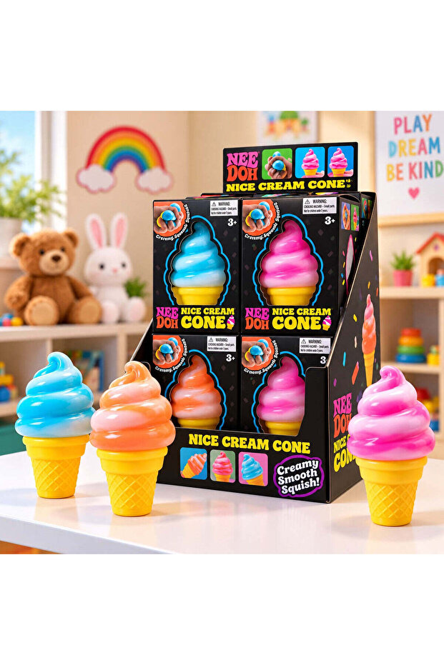 3pcs Icecream Cone Sensory Squishy toy (Pink,Blue,Orange)