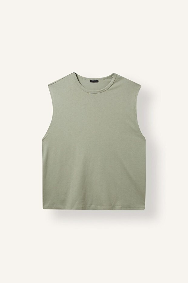 Boxy Fit Crew Neck Cotton Basic Undershirt I6255Ax26Hs