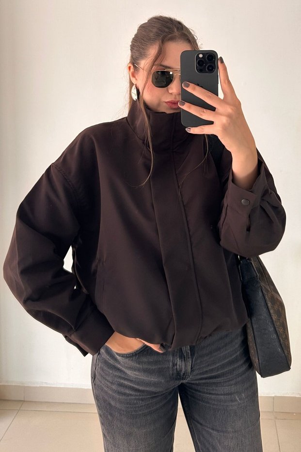 Dik Yaka Bomber Ceket